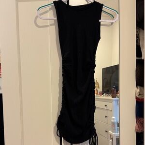 Streetwear Society Black Ruched Mini Dress